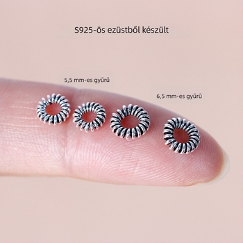 S925 ezüst antik hatású szétválasztó gyöngyök DIY karkötőkhez