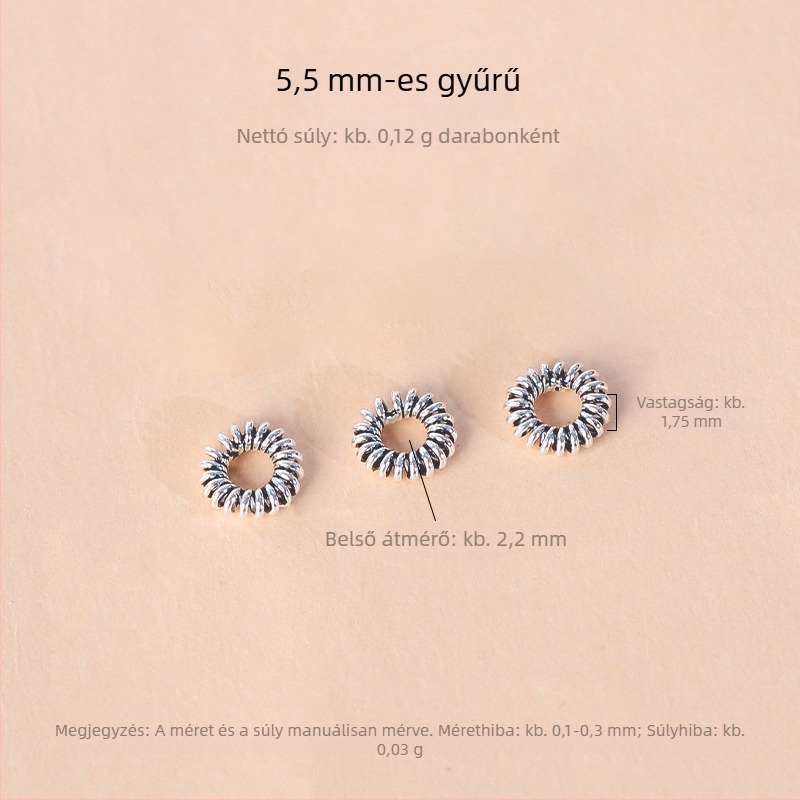 S925 ezüst antik hatású szétválasztó gyöngyök DIY karkötőkhez