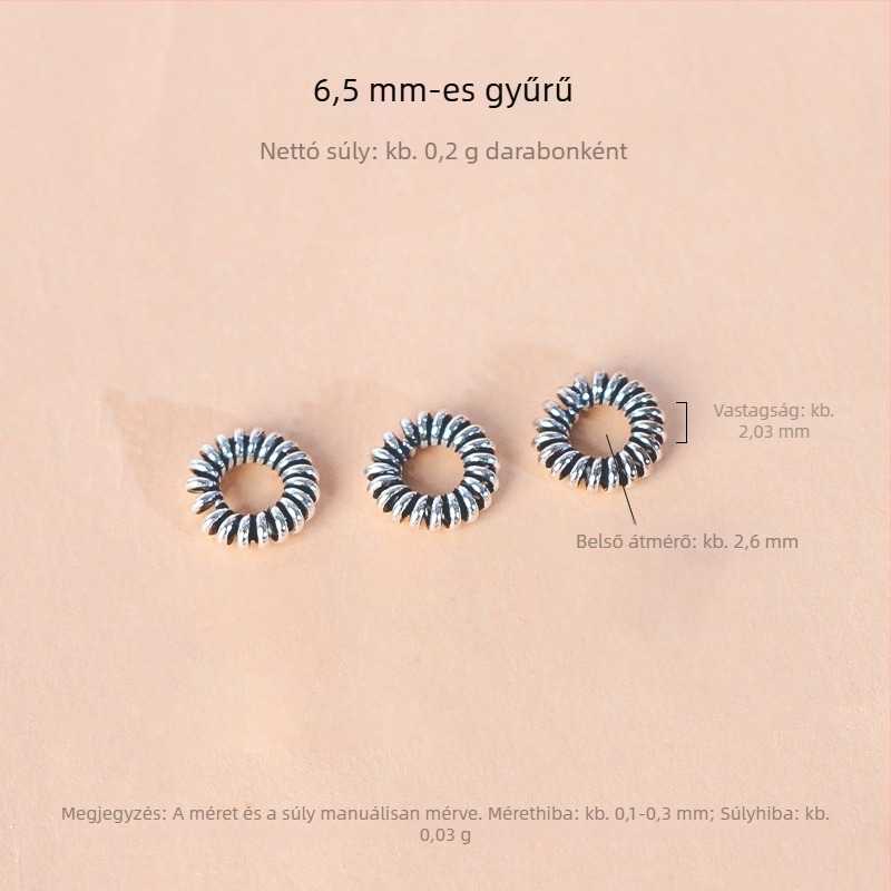 S925 ezüst antik hatású szétválasztó gyöngyök DIY karkötőkhez