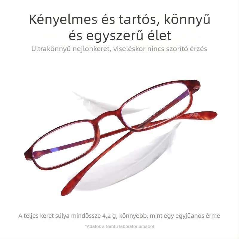 HD olvasó szemüveg, uniszex négyszögletes keret, lencsék gyantából, puha templomokkal, páramentesítés, kékfény elleni, aszferikus, többfokozatú