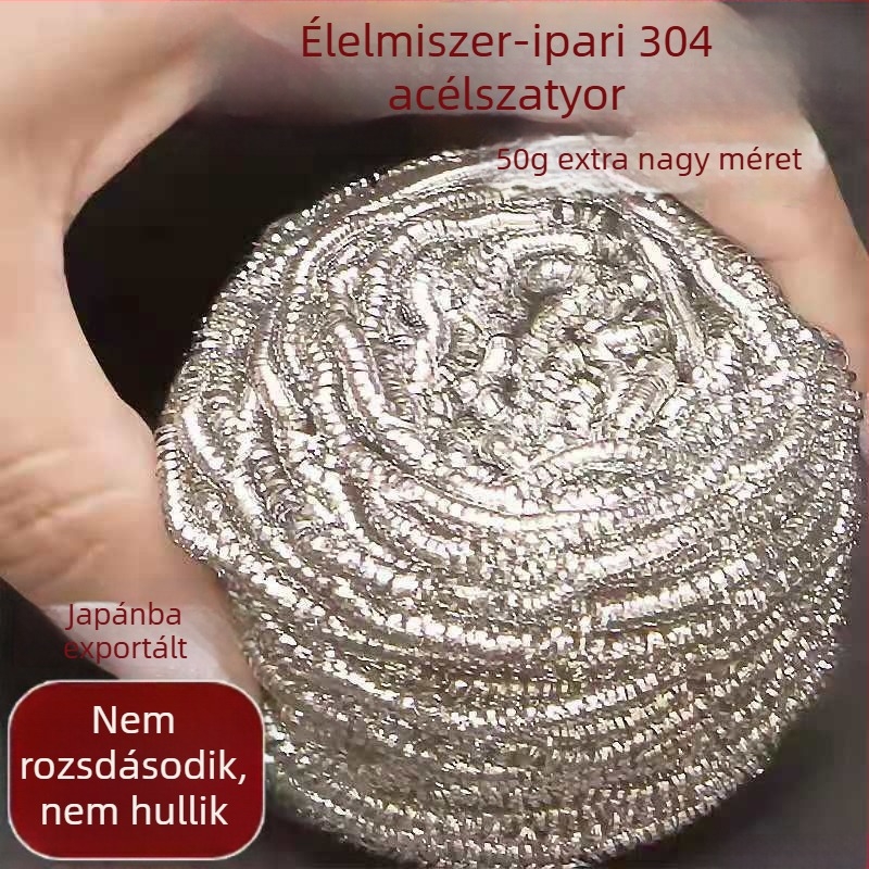 Élelmiszerbiztonsági minősítésű rozsdamentes acél drótgolyó tisztító – konyhai edényekhez