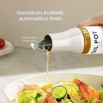 Üveg olajtartó automata nyitás-zárás funkcióval, háztartási konyhai ízesítő üveg szójaszósz és ecet számára, cseppmentes és szivárgásmentes