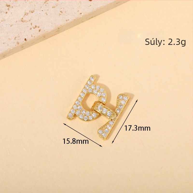 Aranyozott geometriai, kézzel készített nyaklánc-csatlakozó gyöngy záróval – DIY ékszer kiegészítő