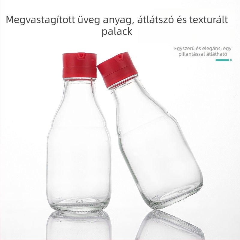 150 ml vastagított üveg olajtartó palack, átlátszó konyhai lezárható palack szezáolajhoz, dióolajhoz és szójaszószhoz