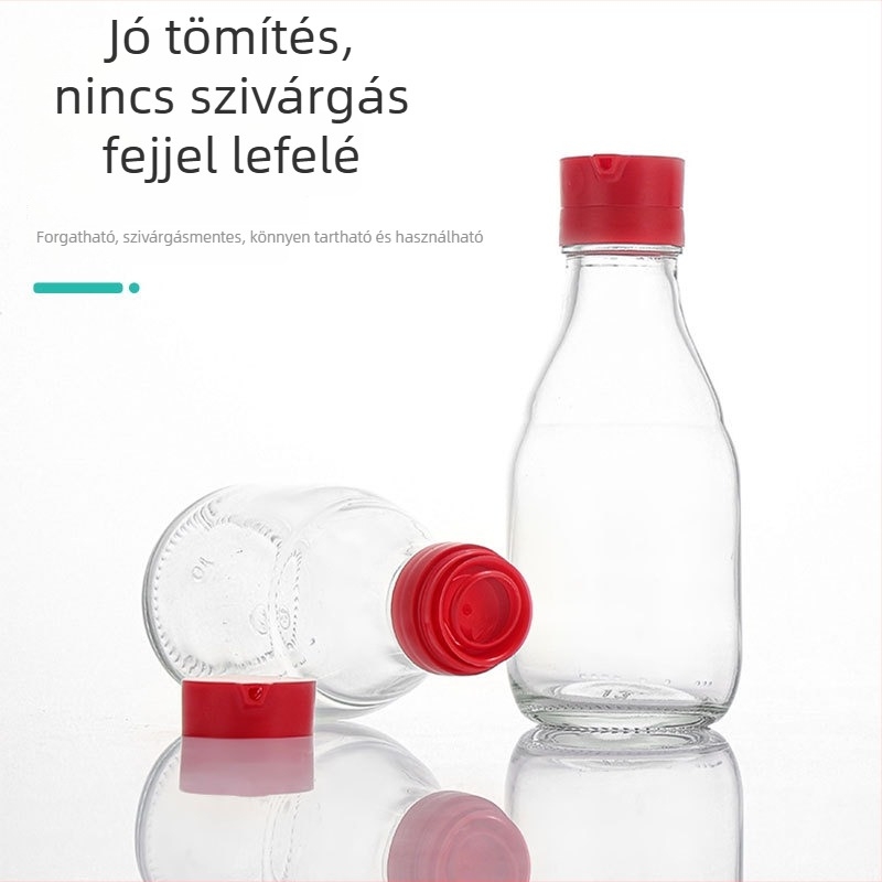 150 ml vastagított üveg olajtartó palack, átlátszó konyhai lezárható palack szezáolajhoz, dióolajhoz és szójaszószhoz