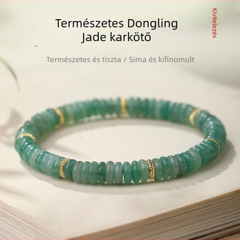 Természetes zöld jáde Duobao gyöngyös karkötő, uniszex, friss stílus