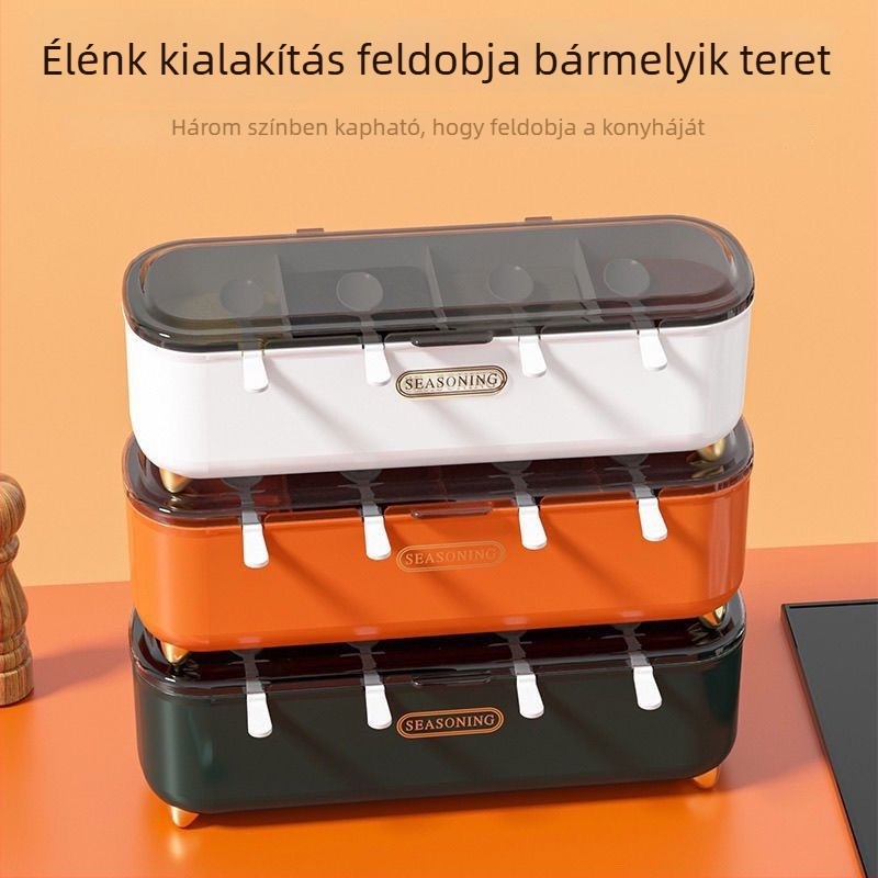 Négy rekeszes integrált fűszertároló készlet