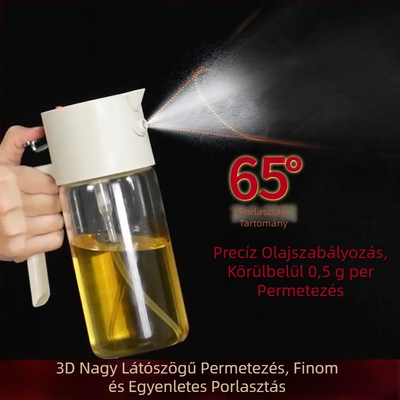 Shining Premium üveg olajpermetező – kétfunkciós, permetezés és öntés, nem folyik, szójaszószhoz és ecethez