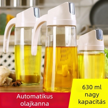 Japán stílusú üveg olajtartó automatikus adagolóval – konyhai fűszerezéshez olajhoz, szójaszószhoz és ecethez