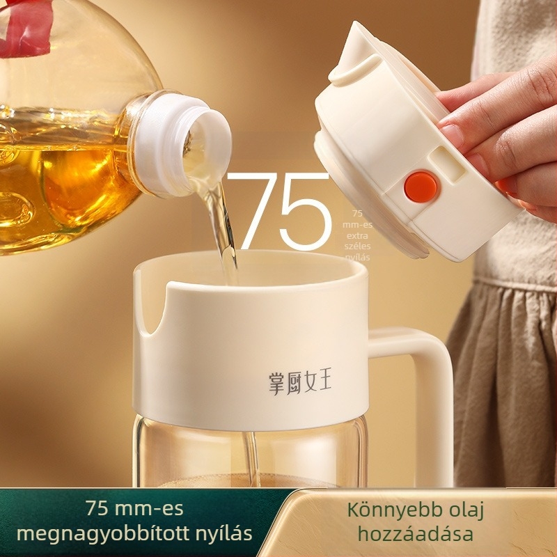 Üveg olajöntő palack automata nyitás-zárás, szivárgásmentes – konyhai olajöntő