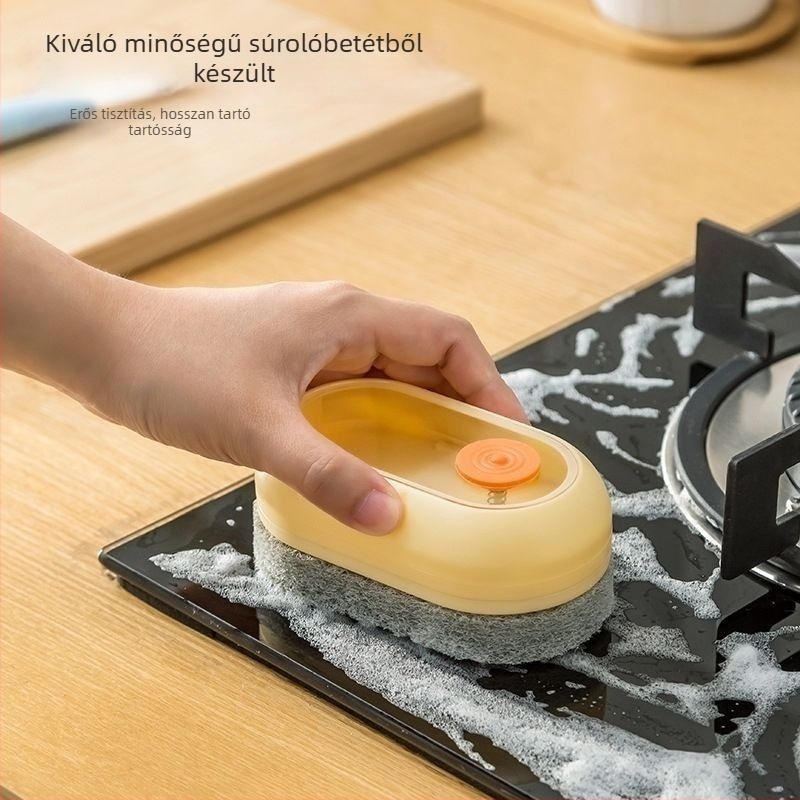 Többfunkciós tisztító ecset fürdőszobába és konyhába folyadékadagolóval – csempék, üveg, rések és edények tisztítására