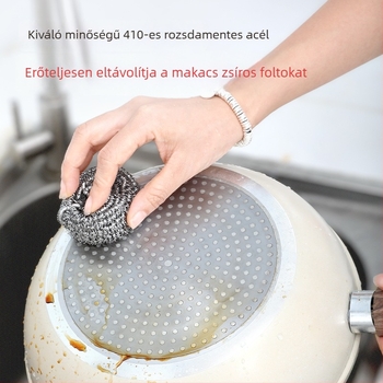 Rozsdamentes acél tisztító golyó fazekakhoz és serpenyőkhöz – konyhai tisztító labda, karcolásmentes