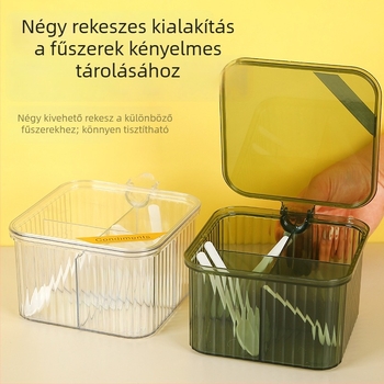 Otthoni konyhai fűszertartó készlet több rekesszel a só, nátrium-glutamát (MSG), bors és fűszerek számára