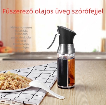 Állítható olaj- és ecetspray palack, szósz-stílusú dizájn, porvédett, konyhai mérőedény