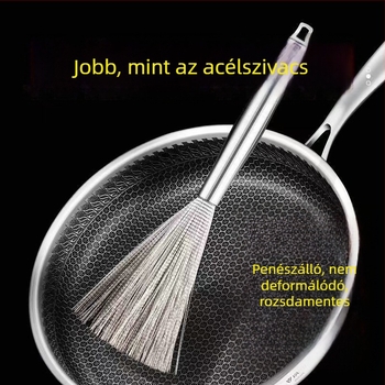 Rozsdamentes acél edényekhez való kefe acélhuzal gömbbel a tisztításhoz