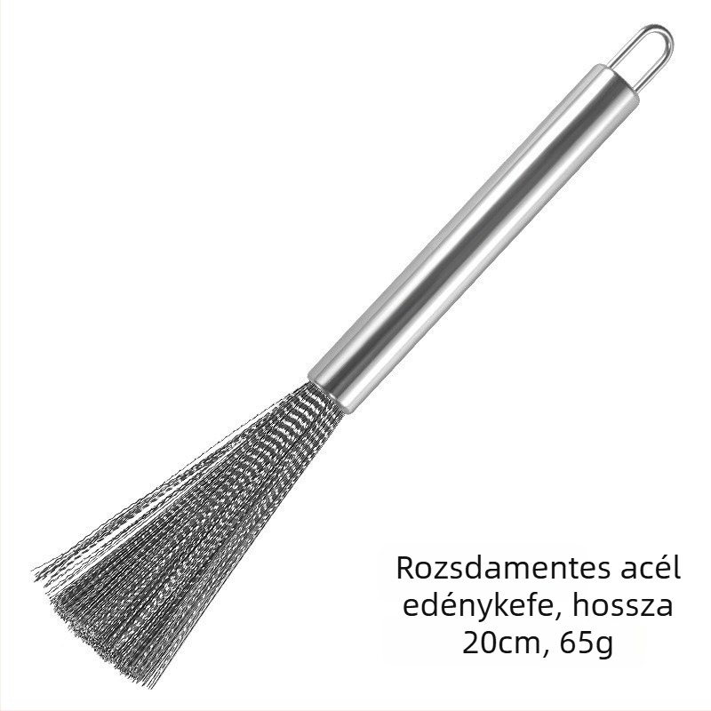 Rozsdamentes acél edényekhez való kefe acélhuzal gömbbel a tisztításhoz