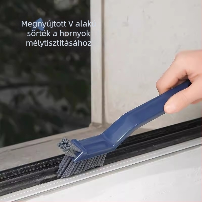 V alakú tisztítóecset fürdőszobai repedésekhez – falak, csempék, mosdó és kád tisztítása kemény sörtével