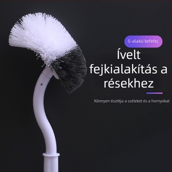Hosszú nyeletű WC-kefe, falra szerelhető, puha sörtéjű