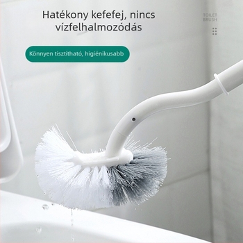 Hosszú nyeletű WC-kefe, falra szerelhető, puha sörtéjű