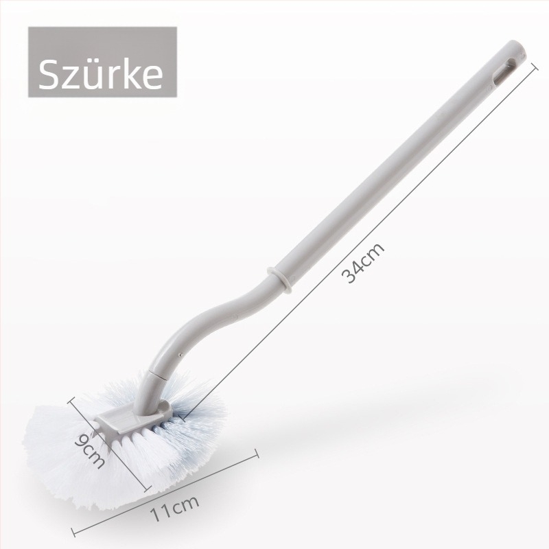 Hosszú nyeletű WC-kefe, falra szerelhető, puha sörtéjű
