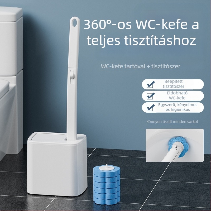 WC-kefe talppal és felnyíló fedéllel, fürdőszobai tisztító kefe, csendes működés