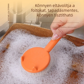 Hosszú nyelű konyhai tisztítóecset fazekak és edények tisztítására, kaparóval