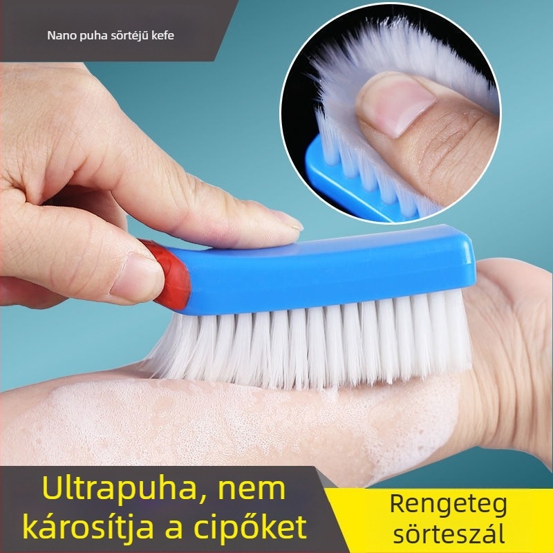 Háztartási ecset finom sörtékkel a tisztításhoz, mosáshoz és cipőkhez, hosszú nyéllel, többfunkciós