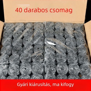 Nagy rozsdamentes acél huzalgömb tisztításhoz, fogantyúval, mosogatáshoz