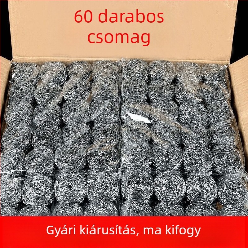 Nagy rozsdamentes acél huzalgömb tisztításhoz, fogantyúval, mosogatáshoz