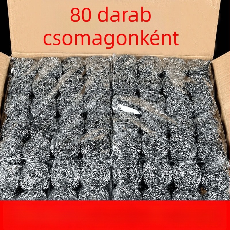 Nagy rozsdamentes acél huzalgömb tisztításhoz, fogantyúval, mosogatáshoz