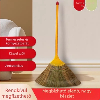 Miscanthuszből készült háztartási söprő, puha sörték, nem tapad, kültéri kerti söprő