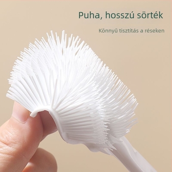 Többfunkciós cumisüveg- és pohártisztító hosszú nyéllel – konyhai tisztítóecset poharakhoz, üvegekhez és teáskannákhoz