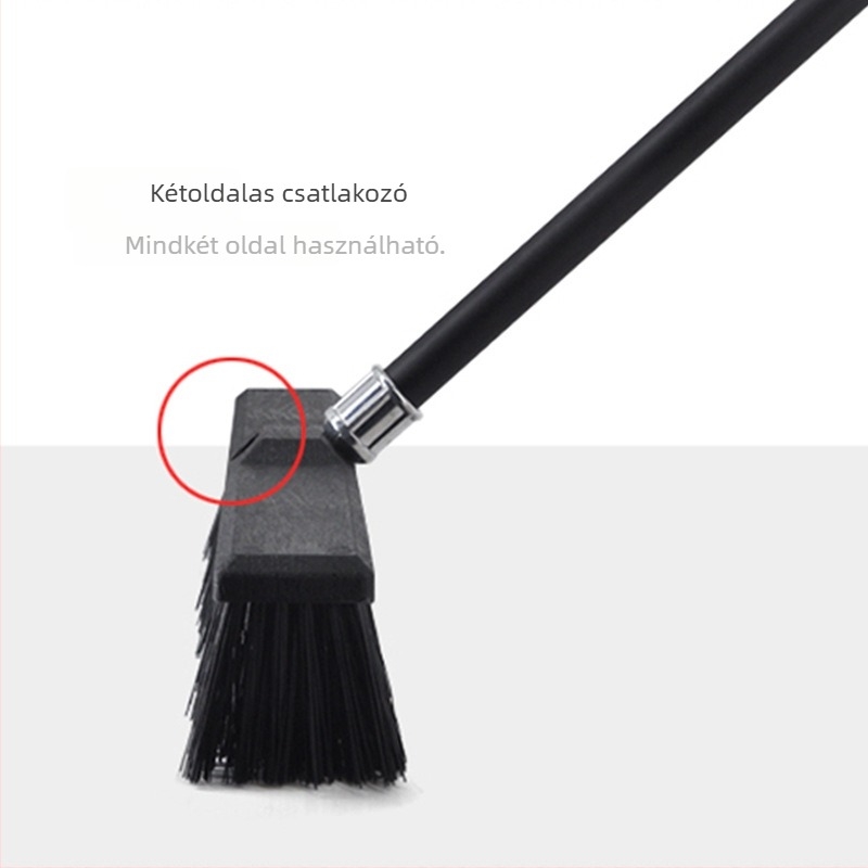 Hosszú nyélű padlótisztító kefe vasrúddal, merev sörtékkel, kereskedelmi használatra iskolákban és üzemekben