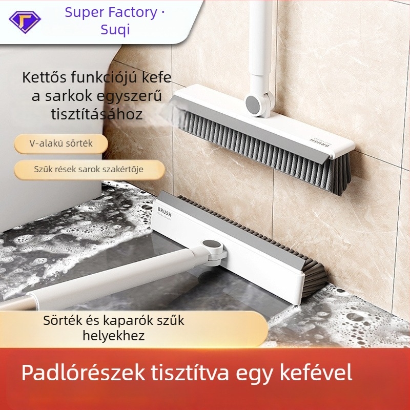 Hosszú nyélű padlótisztító kefe fürdőszobához – tisztítás csempék, falak és fugák