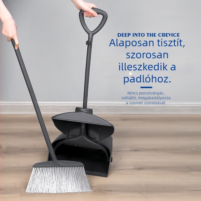 Műanyag söpörő–lapát készlet, szélálló, 7 darabos, kórházak és szállodák számára