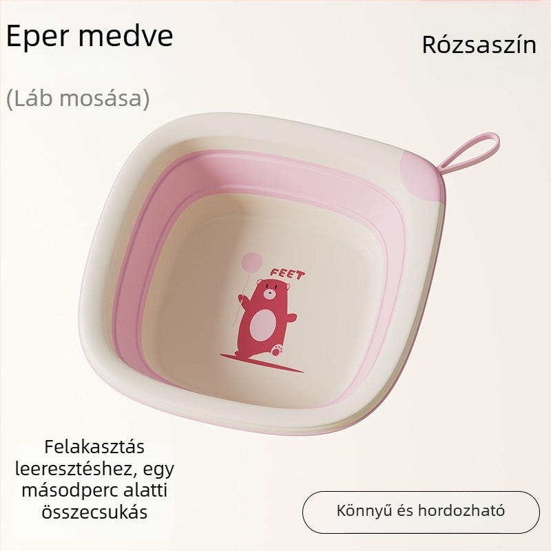 Összecsukható babamossó tál, újszülötteknek, vastagított műanyagból, hordozható otthoni használatra