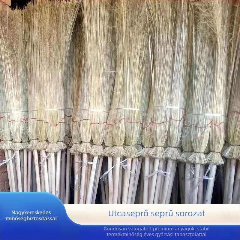 Bambusz utcai és kerti seprű, kézzel készített kültéri tisztításra