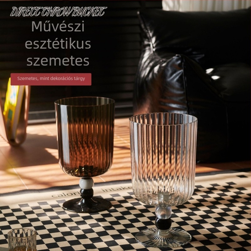 Átlátszó 6 literes műanyag szemetes belső használatra – otthon, konyha, fürdőszoba, iroda; fedél nélküli