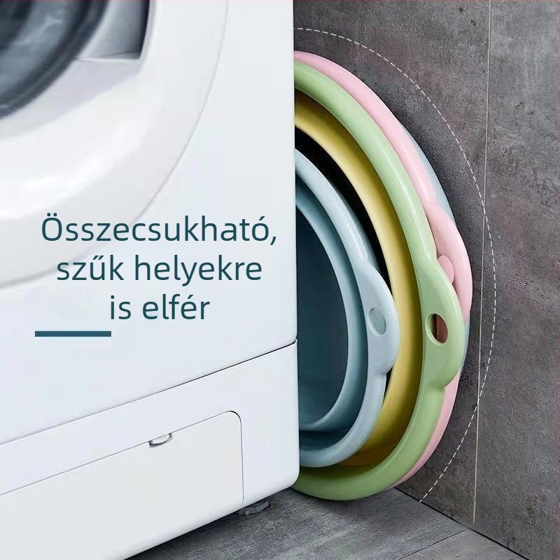 Összecsukható kerek műanyag mosómedence, háztartási célra, hordozható láb- és arcmosáshoz, vastított, ütésálló