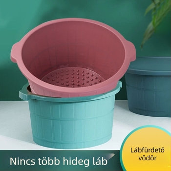 Műanyag lábáztató kád, vastagított kivitelben, otthoni használatra, mélyebb lábmedence masszázzsal, koreai stílus