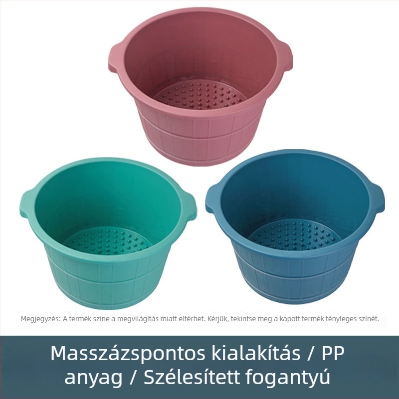 Műanyag lábáztató kád, vastagított kivitelben, otthoni használatra, mélyebb lábmedence masszázzsal, koreai stílus