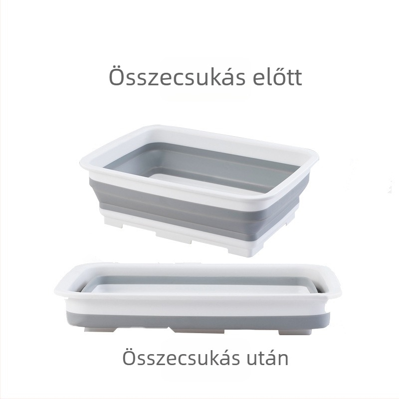 Hordozható összecsukható négyszögletes mosómedence konyhához és kültérre – zöldségek mosása, arcmosás, lábfürdő