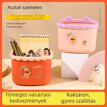 Otthoni asztali szemetes, mini méret, nyitott tetejű, hordó alakú, aranyos a nappaliban és a hálószobában