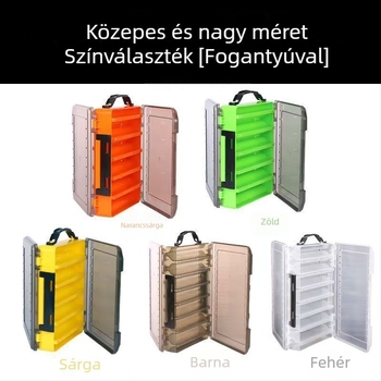 Kétszintes, nagy kapacitású ütésálló csali tároló doboz, rekeszek mesterséges csalikhoz, Pencil Minnow — hordozható horgászcikk-tároló