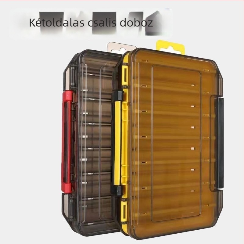 Kétszintes, nagy kapacitású ütésálló csali tároló doboz, rekeszek mesterséges csalikhoz, Pencil Minnow — hordozható horgászcikk-tároló