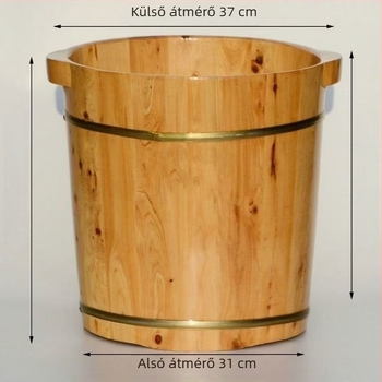 40 cm magas cédrusfa lábáztatókád, kerek élű