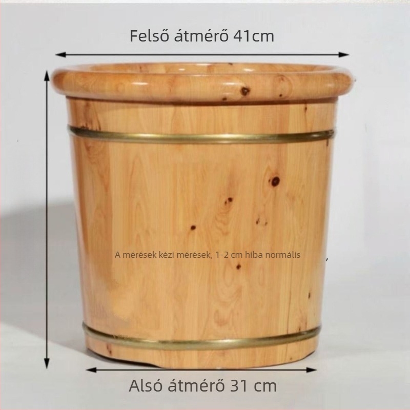 40 cm magas cédrusfa lábáztatókád, kerek élű