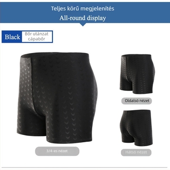 Férfi úszónadrág magas derekú, biomimikus cápa bőr textúrával, nagy méret