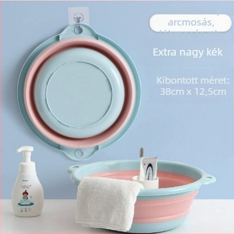 Összecsukható szilikon mosdó utazáshoz, falra szerelhető, kihúzható, otthoni egyszerű dizájn