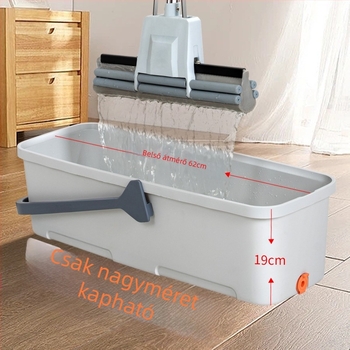 Kereskedelmi mop vödör, téglalap alakú, kerekekkel, megnövelt méret, háztartási használatra, öblítéshez